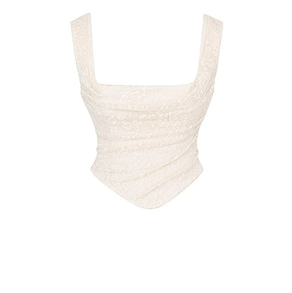 Ivory Lace Corset Crop Top Maxi Skirt Set