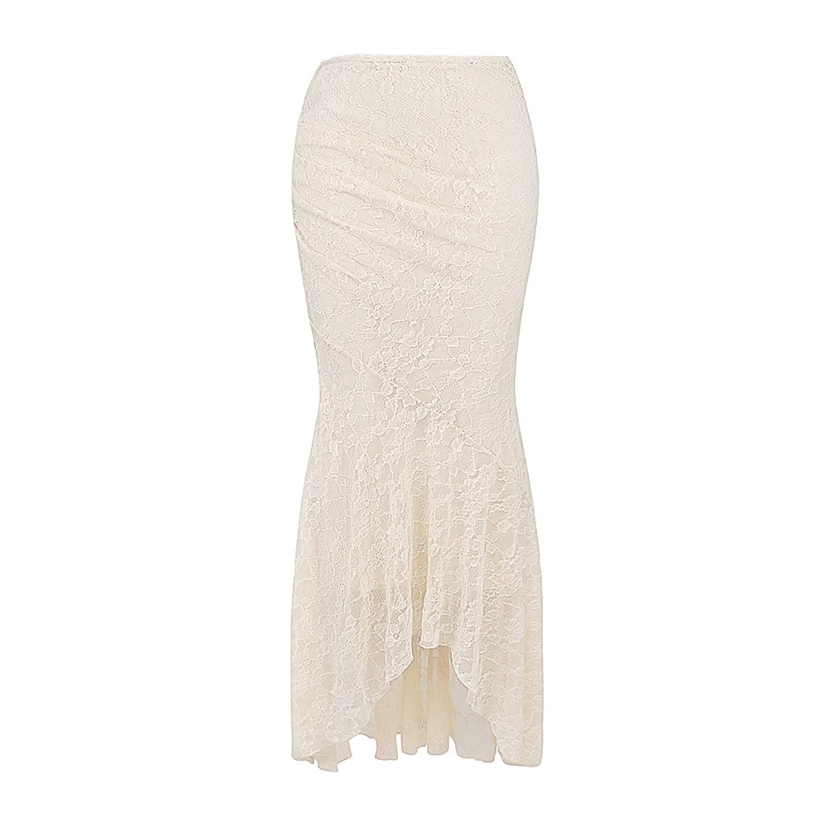 Freya Fabric Ivory Lace Corset Crop Top Maxi Skirt Set