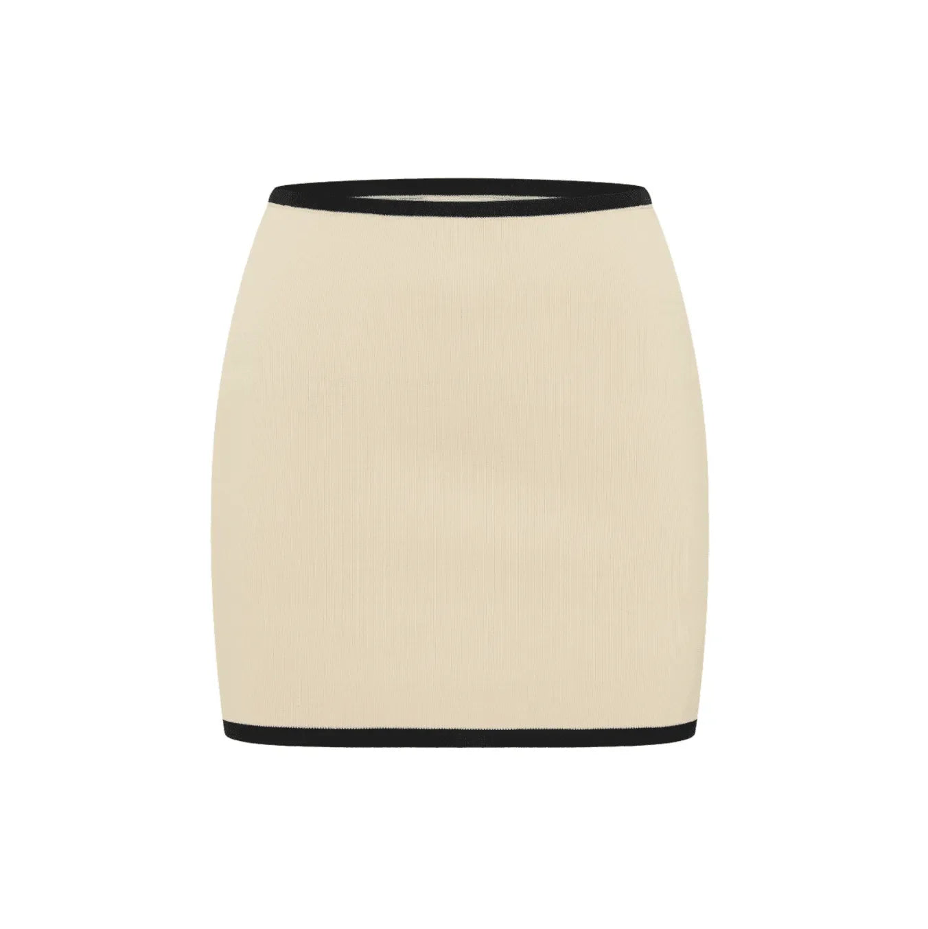 Freya Fabric Ivory Contrast Trim Knit Polo Top Mini Skirt Set