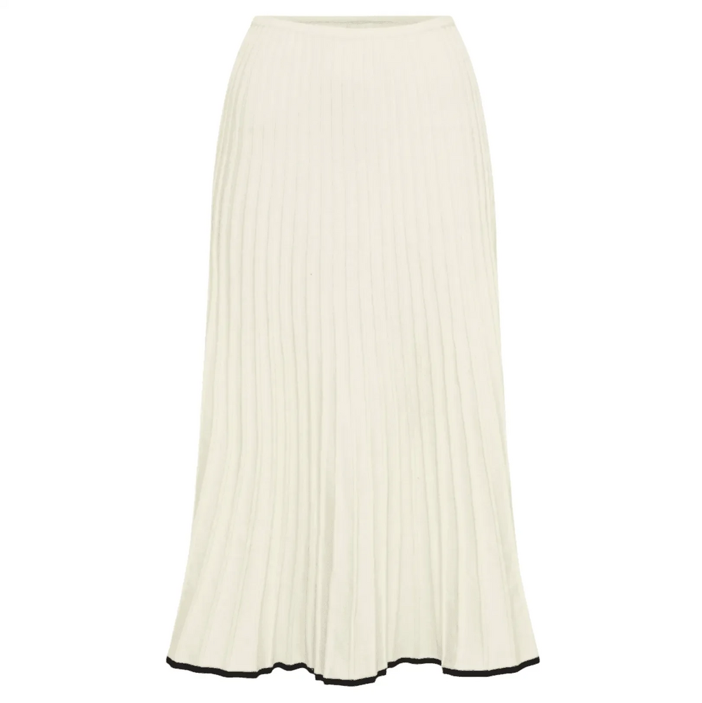 Freya Fabric Contrast Trim Ribbed Knit Two Piece Skirt Set