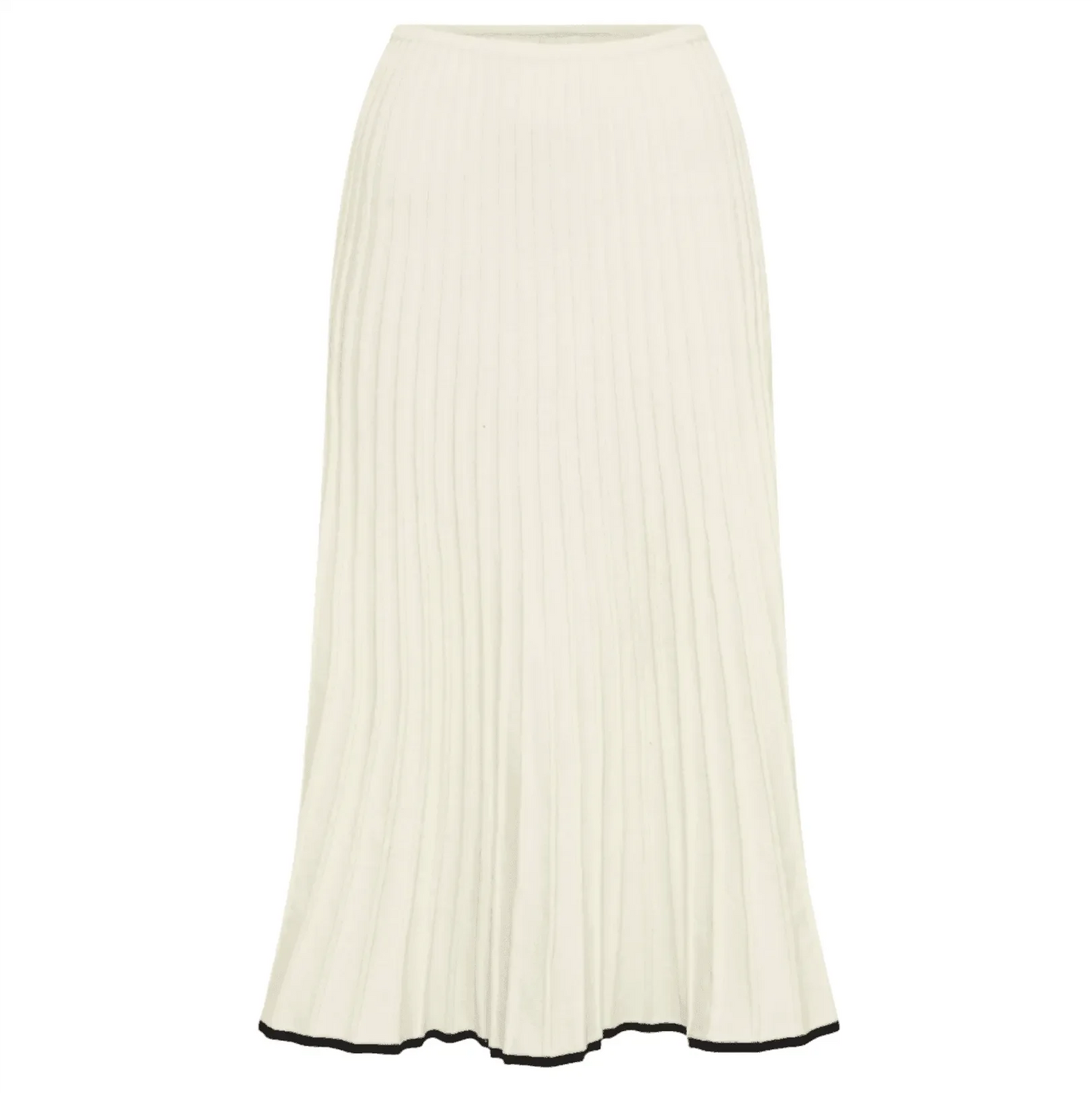 Contrast Trim Ribbed Knit Two Piece Skirt Set