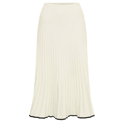 Contrast Trim Ribbed Knit Two Piece Skirt Set
